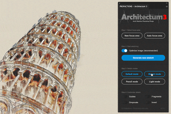 Photoshop Plugin スケッチ 手書き Architecture Sketch Architectum 3 便利 おすすめ カスタマイズ