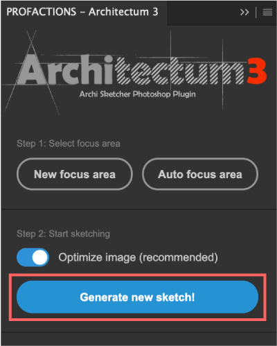 Adobe Photoshop Plugin スケッチ 手書き Architecture Sketch Architectum 3 Generate new sketch