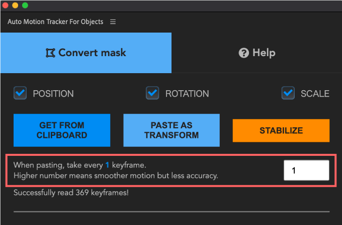 Adobe Premiere Pro Auto Motion Tracker For Objects 使い方 機能 When pasting,take every 1 keyframe.Higher number means smoother motion but less accuracy.