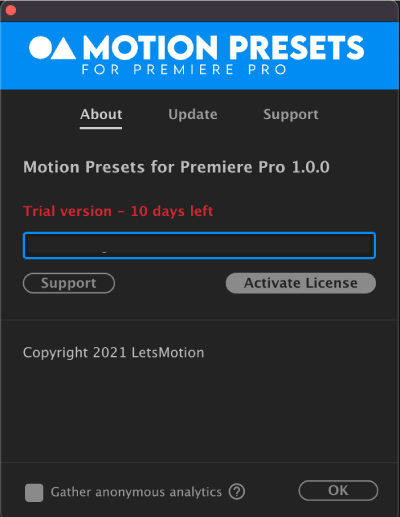 Adobe Premiere Pro 便利 おすすめ Motion Presets for Premiere Pro アクティベート ライセンス認証 方法