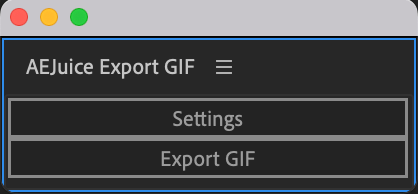 AE Juice Export GIF 操作パネル