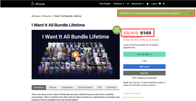 AEJuice I Want It All Bundle Lifetime セール 最安 クーポン