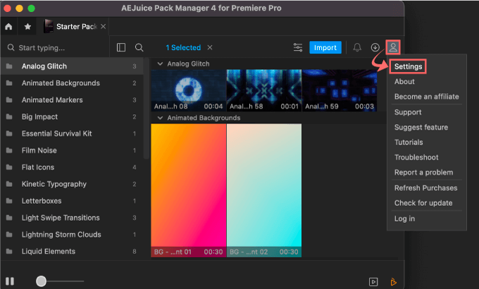 AE Juice Premiere Pro 言語 切り替え 変更 方法