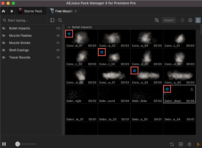 AE Juice Premiere Pro お気に入り 登録 機能 使い方