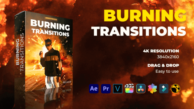 After Effects AEJuice I Want It All Bundle Lifetime History Burning Transitions サンプル プリセット