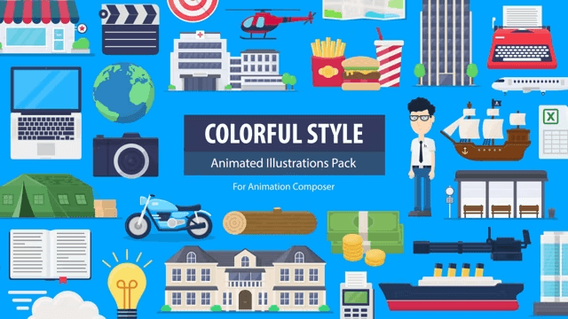 After Effects Animation Composer Colorful Style Illustrations