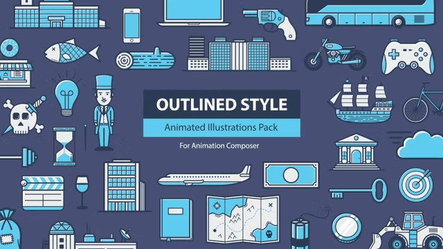 After Effects Animation Composer Outlined Style Illustrations