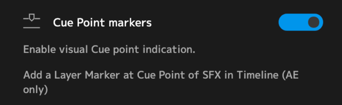 Boombox After Effects Interface 設定 Cue Point markers