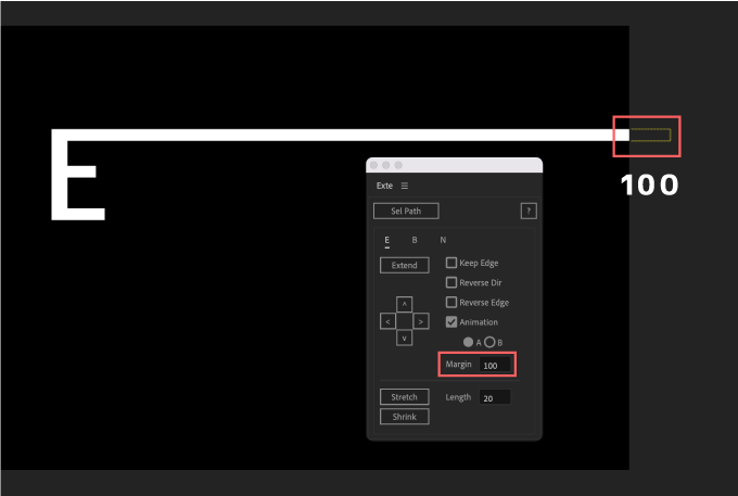 After Effects Exte 使い方 Margin 100