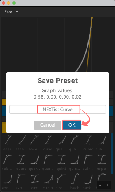 After Effects Flow User Curves Save 使い方 プリセット お気に入り 登録 名前