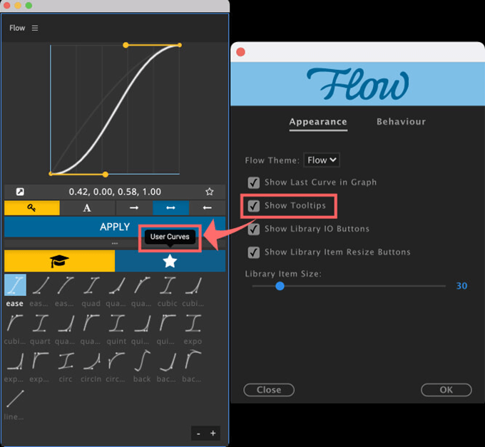 After Effects Flow 使い方 Preferences Appearance Flow Show Tooltips