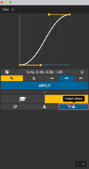 After Effects Flow 使い方　User Curves User Library Export 書き出し エクスポート 方法