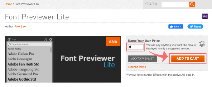 After Effects 無料 プラグイン Font Previewer Lite ダウンロード 方法