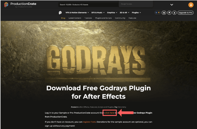 Adobe After Effects 無料 プラグイン Godrays ダウンロード 方法