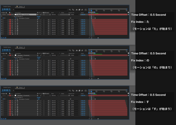 After Effects 無料 スクリプト 使い方  Time Offset Fix Index