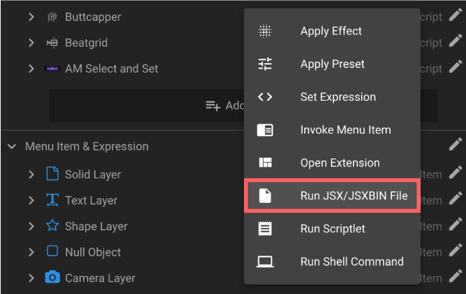 Adobe After Effects 無料 スクリプト Crosshair KBar ボタン化 方法 Run JSX/JXSBIN File