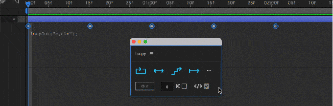 Adobe After Effects Loopy 機能 使い方 Retain existing expression on property
