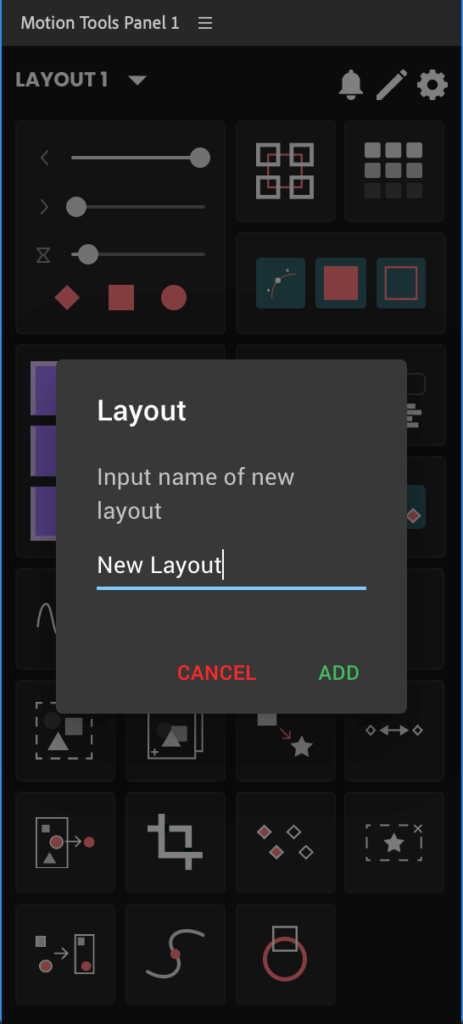 After Effects 無料 Motion Tools Pro 新機能 パネル カスタマイズ スタイル ADD NEW Layout