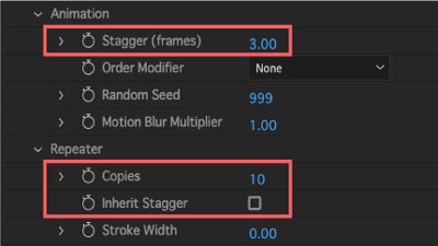 After Effects プラグイン Discotext 機能 使い方 Inherit Stagger OFF