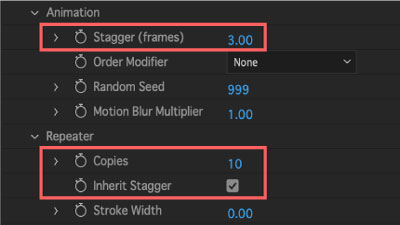 After Effects プラグイン Discotext 機能 使い方 Inherit Stagger ON