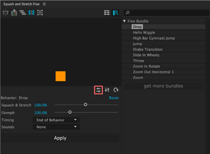 Adobe After Effects エクステンション Squash & Stretch 無料 機能 使い方 Horizontally
