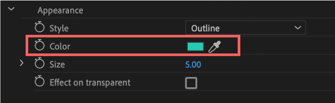 Blace Appearance Color  Outline Solid Rectangle