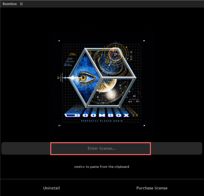 Boombox Premiere Pro After Effects アカウント認証 アクティベート 方法 手順 ライセンスキー