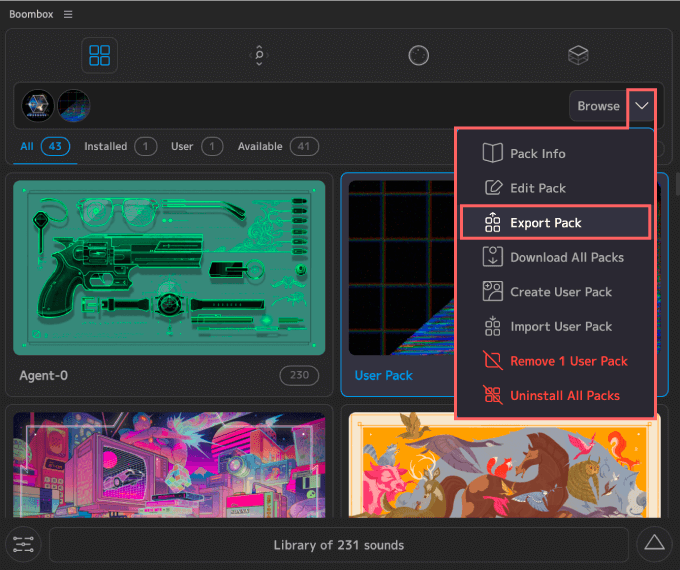 Boombox Export Pack 使い方 書き出し 共有 方法