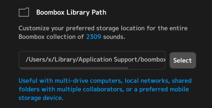 Boombox 設定 Storage Library Path