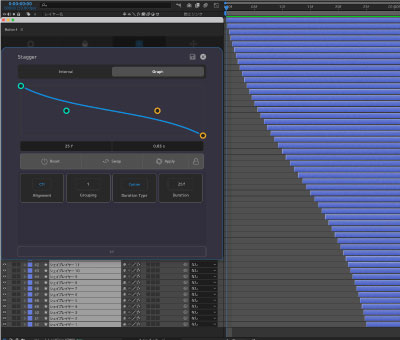 After Effects Motion4 Tools Stagger Graph 機能 設定 使い方