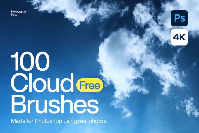 Photoshop 無料 ブラシ 雲 青空 100 Cloud Photoshop Brushes