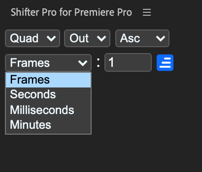 Shifter Pro for Premiere Pro 時間単位 設定 使い方